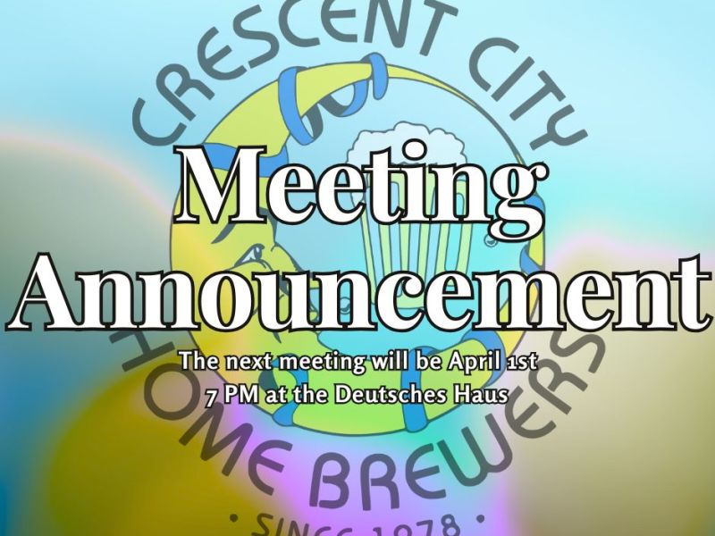 April Meeting Announcement